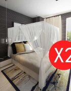 vidaXL Мрежа против комари за легло правоъгълна 3 отвора – 2 броя