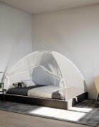 vidaXL Мрежа срещу комари Монголия с врати 220 mesh бял 200x120x130 см