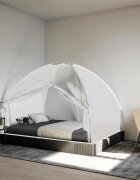 vidaXL Мрежа срещу комари Монголия с врати 220 mesh бял 200x150x140 см