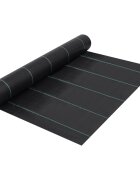 vidaXL Мрежа за мулчиране матово черна 1x200 м PP