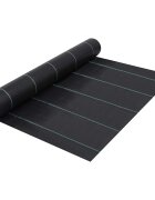 vidaXL Мрежа за мулчиране матово черна 1x50 м PP
