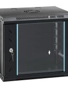 vidaXL Мрежов кабинет със съхранение Черно 53 x 45 x 45 см Стомана