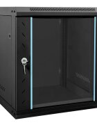 vidaXL Мрежов кабинет със съхранение Черно 53 x 60 x 60 см Стомана