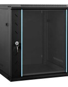 vidaXL Мрежов кабинет със съхранение Черно 60 x 45 x 65 см Стомана