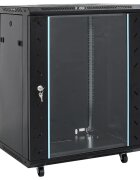 vidaXL Мрежов кабинет със съхранение Черно 60 x 60 x 80 см Стомана