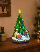 vidaXL Музикална коледна елха SALO 16 x 15 x 275 cm Смола Зелено