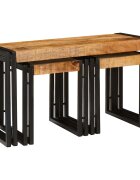 vidaXL Н nesting маса 3 бр. Кафяв и черен 82 x 40 x 45 см