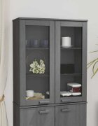 vidaXL Надстройка за шкаф HAMAR тъмносива 85x35x100 см бор масив