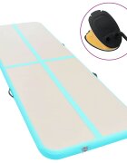 vidaXL Надуваем дюшек за гимнастика с помпа 500x100x10 см PVC зелен