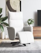 vidaXL Наклоняем стол с поставка за крака бял изкуствена кожа