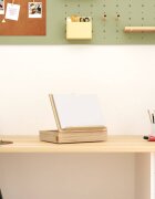 vidaXL Настолен статив с чекмедже 335x255x7 см бор масив
