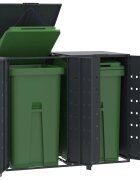 vidaXL Навес за 2 коша на колела антрацит 138x79x117 см стомана