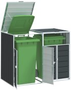 vidaXL Навес за 2 коша на колела aнтрацит 144x81x113 см стомана