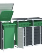 vidaXL Навес за 3 коша на колела антрацит 216x81x115 см стомана