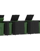 vidaXL Навес за 6 коша за боклук на колела черен 414x79x117 см стомана