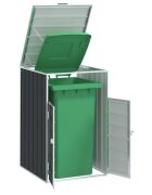 vidaXL Навес за един кош за боклук антрацит 72x81x115 см стомана