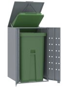 vidaXL Навес за един кош за боклук сив 69x79x117 см стомана