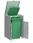 vidaXL Навес за един кош за боклук сив 72x81x115 см стомана