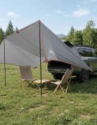 vidaXL Навес за превозно средство Сив и оранжев 518 x 580 x 215 см