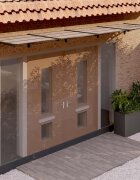 vidaXL Навес за врата черен 396x90 см поликарбонат
