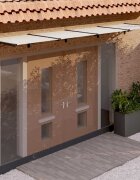 vidaXL Навес за врата черно и прозрачно 396x90 см поликарбонат