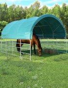 vidaXL Навес за животни PVC 37x37 м зелен