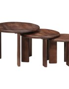 vidaXL Nesting маси за кафе 3 бр. Тъмен кафяв Ø 54 x 40 см
