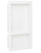 vidaXL Ниша за баня с 2 отделения бял гланц 41x69x9 см