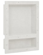 vidaXL Ниша за баня с 2 отделения матово бяло 41x51x10 см