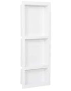 vidaXL Ниша за баня с 3 отделения бял гланц 41x99x9 см