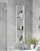 vidaXL Нишата за душ Бяло 90 x 20 x 95 см Неръждаема стомана