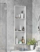 vidaXL Нишата за душ Бяло 90 x 30 x 95 см Неръждаема стомана