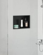 vidaXL Нишата за душ Черно 30 x 20 x 95 см Неръждаема стомана