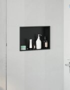 vidaXL Нишата за душ Черно 45 x 30 x 95 см Неръждаема стомана