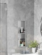 vidaXL Нишата за душ Сребристо 60 x 20 x 95 см Неръждаема стомана