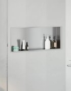 vidaXL Нишата за душ Сребристо 75 x 30 x 95 см Неръждаема стомана