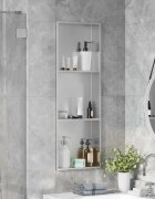 vidaXL Нишата за душ Сребристо 90 x 30 x 95 см Неръждаема стомана