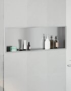 vidaXL Нишата за душ Сребристо 90 x 30 x 95 см Неръждаема стомана