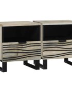 vidaXL Нощен шкаф 2 бр. Бяло 40 x 33 x 46 см Инженерна дървесина