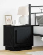 vidaXL Нощен шкаф 2 бр. Черно 44 x 345 x 45 см Инженерна дървесина