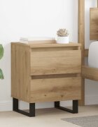 vidaXL Нощен шкаф 2 бр. Дъб 40 x 35 x 50 см Инженерна дървесина