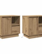 vidaXL Нощен шкаф 2 бр. Дъб 50 x 345 x 50 см. Инженерна дървесина