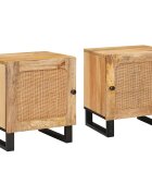 vidaXL Нощен шкаф 2 бр. Естествен 40 x 33 x 46 см