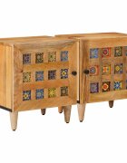 vidaXL Нощен шкаф 2 бр. Естествен 40 x 33 x 46 см