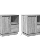 vidaXL Нощен шкаф 2 бр. Сив 50 x 345 x 50 см. Инженерна дървесина