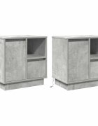 vidaXL Нощен шкаф 2 бр. Циментено сиво 50 x 345 x 50 см.