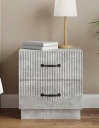 vidaXL Нощен шкаф Бетонно сиво 43 x 345 x 445 см Инженерна дървесина