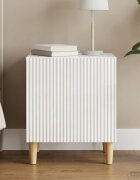 vidaXL Нощен шкаф Бял гланц 43 x 345 x 50 см Инженерна дървесина