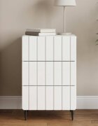 vidaXL Нощен шкаф Бял гланц 43x 41 x 68 см Инженерна дървесина