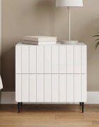 vidaXL Нощен шкаф Бял гланц 62 x 345 x 495 см Инженерна дървесина